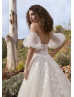 Sweetheart Neck Ivory Lace Tulle Wedding Dress With Detachable Sleeves